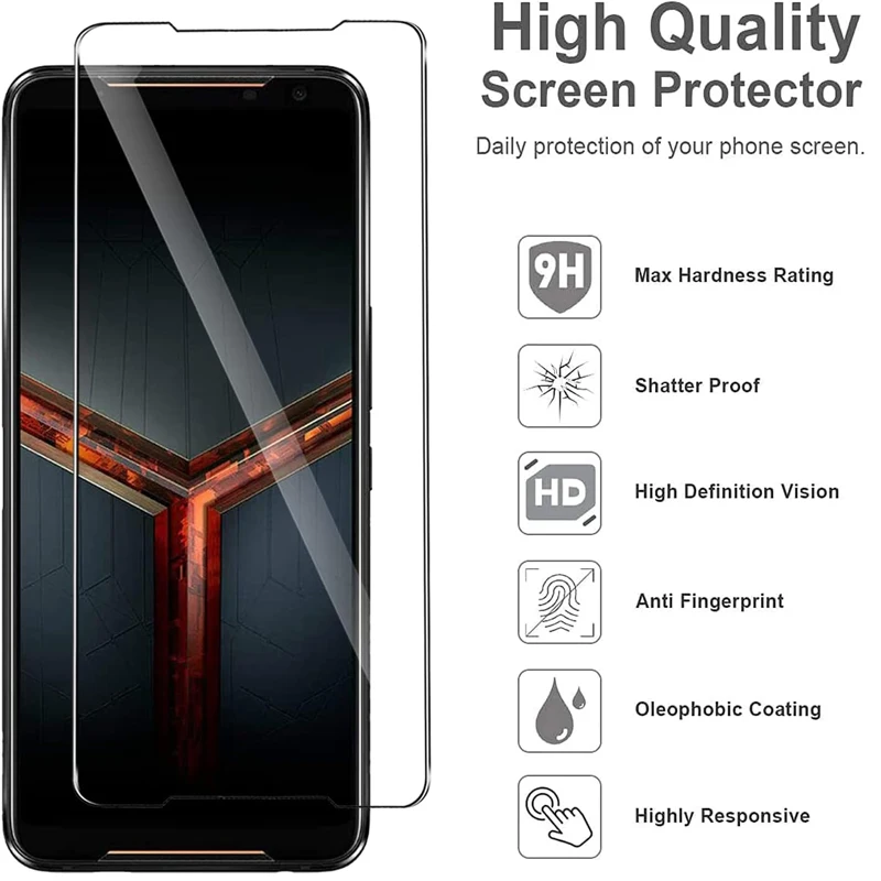 4PCS Tempered Glass For Asus Zenfone 8 9 ROG Phone 7 6 Pro 5 3 Strix 2 2.5D 9H Protective Transparent Screen Protector Film