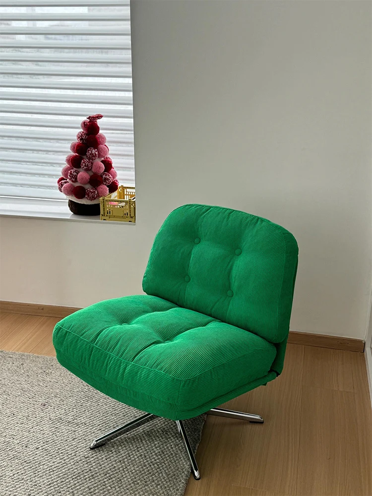 Luxury Single Sofa Chairs,Green Corduroy Fabric,Home Furniture,Living Room,Desk Backrest Chair, Bedroom Makeup Stool,Customized