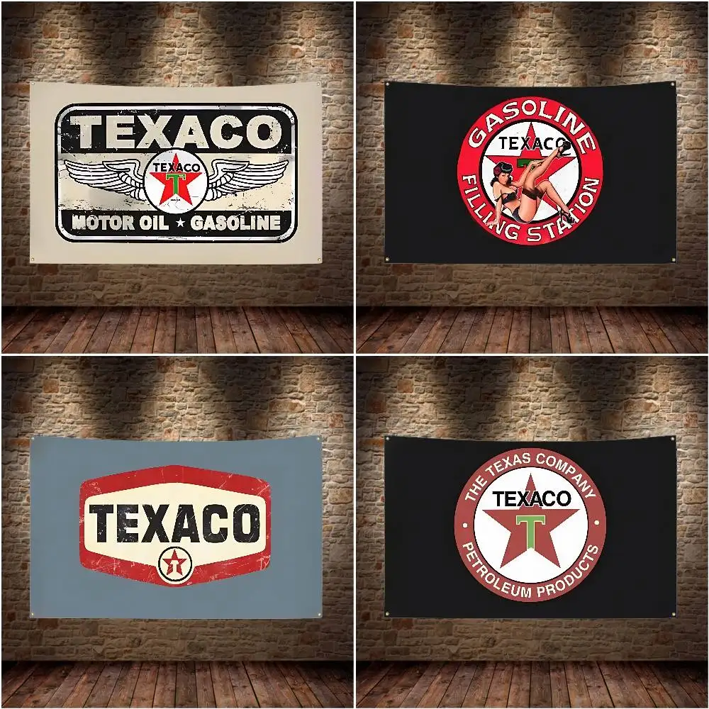 Vintage Texaco Zeichen Flagge für Schlafzimmer Wand Kunst Wandteppich Dekoration FlagParty Geburtstag dekorative Wandteppich Porträt Hintergrund