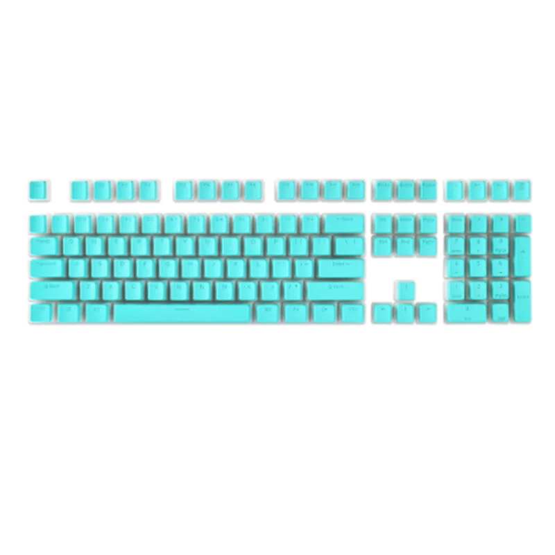 Pudding Keyboard Hat Box Mechanical Keyboard Double Skin Milk Transparent Keycap Pbt Customized Cream Jelly (Sky Blue)