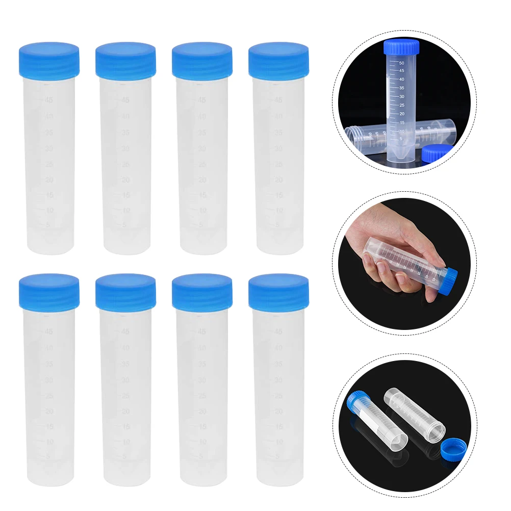 

50 Pcs Sample Bottles for Test Tube Tubes Laboratory with Scale Centrifugal