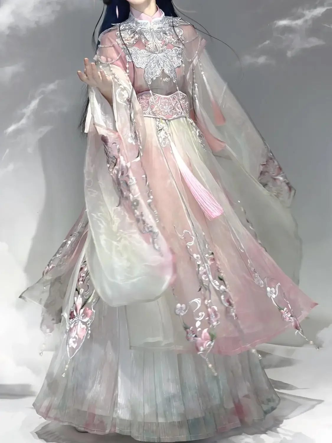 

Hanfu Taoyanxu Heavy Industry Embroidery Han Dress Improvement Opera Han Peach Blossom Dress Classical Hanfu Big Sleeve Shirt