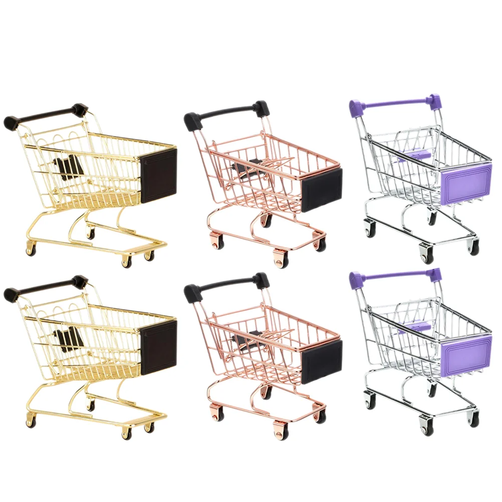 Mini Shopping Cart Kids Makeup Sponge Holder Grocery Toys for Toddlers 1-3 Children’s