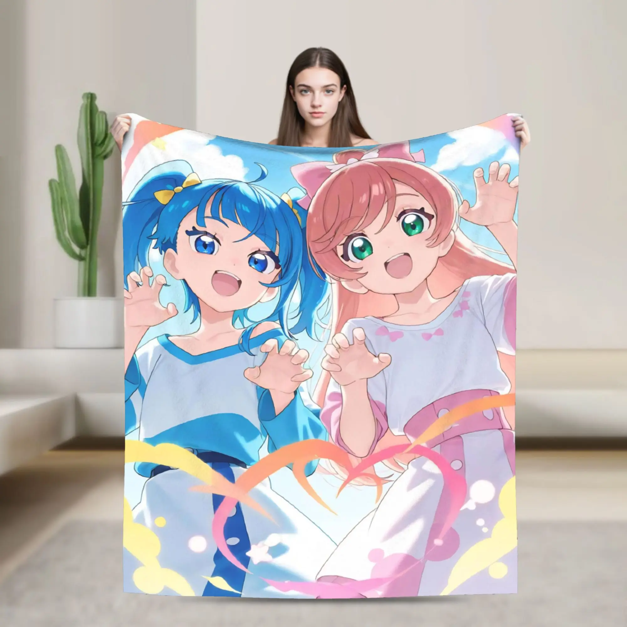 Soaring Sky Pretty Cure Blanket Warm Cozy Fluffy  Throw Blankets for Couch 50x60 Inch Multiple Sizes Rug Piece