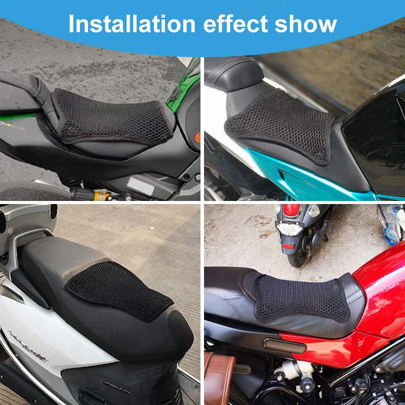 SEAMETAL Motorcycle Seat Cushion Cover Fine Stitching Mesh Motorcycles 3D Mesh Cushion Covers Breathable Seat Pads Accessories