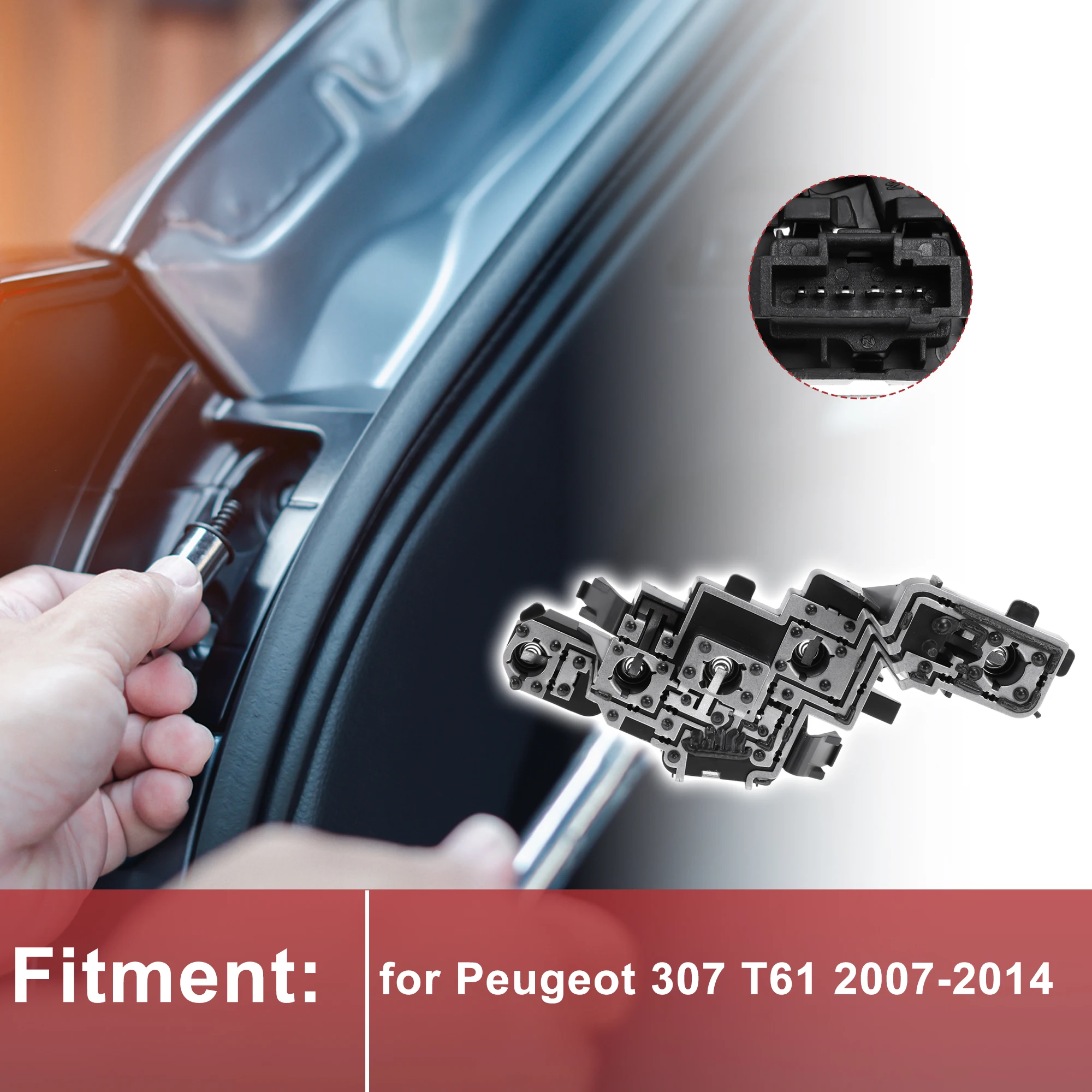 

X Autohaux 1 шт. левый разъем заднего фонаря для Peugeot 307 T61 2007-2014, разъем лампы