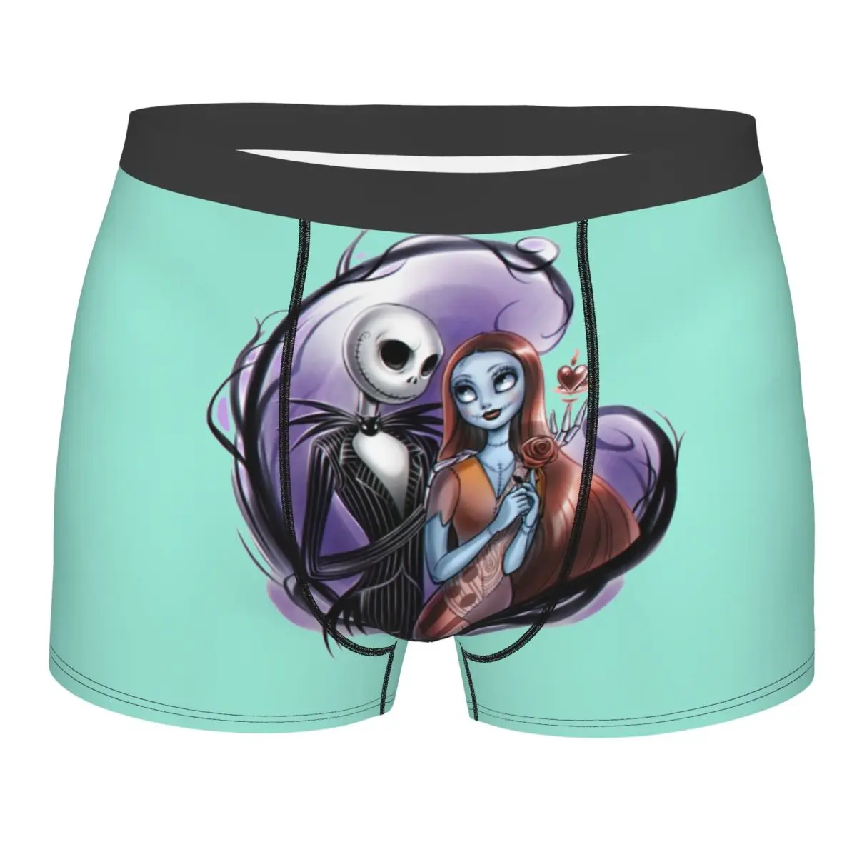 

Мужские боксерские шорты с 3D-принтом на тему Хэллоуина: Череп Джека и Салли, дышащие, в стиле Тима Бертона, по мотивам фильмов ужасов, рождественские, трусы-боксеры