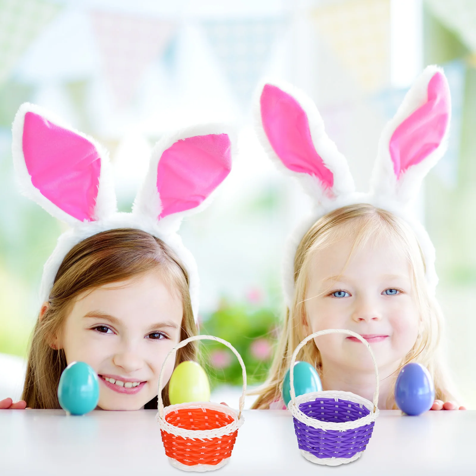 

7 Pcs Plastic Easter Lightweight Safe Hygienic Craft Baskets Solutions Fruit Flower Holders Gift Containers Decorative Mini