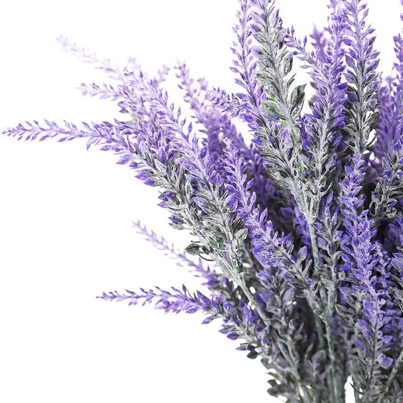 Artificial Lavender Flowers 8Pcs Fake Plants With Faux Plastic Wedding Bouquet For Table Centerpieces Home Kitchen Decor