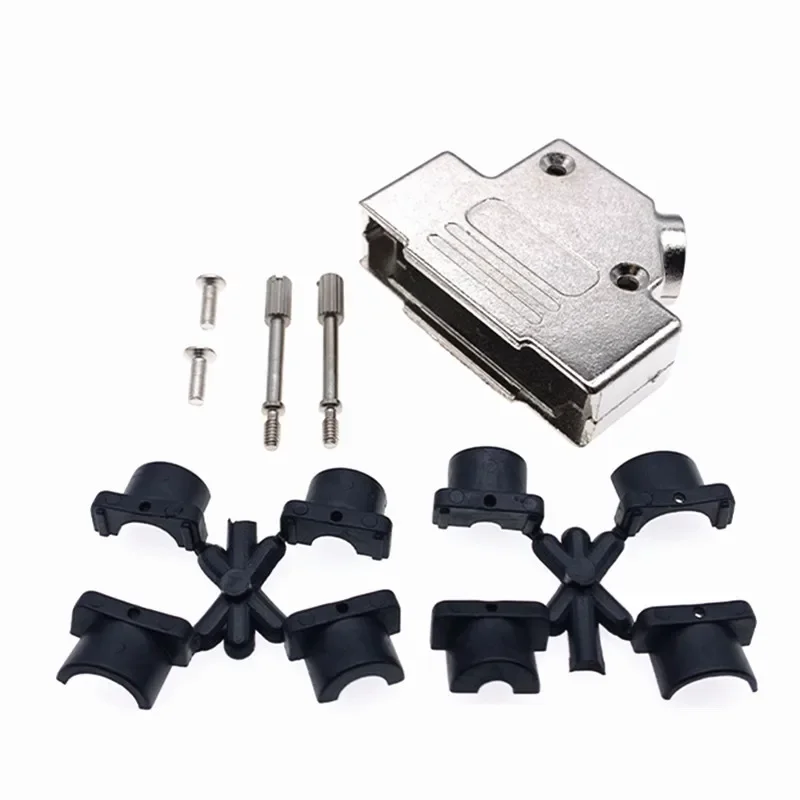 Industrial Grade DB9 DB15 DB25 DB37 Metal Cover D-SUB Connector 45 Degree Outlet Hole Metal Case Shell