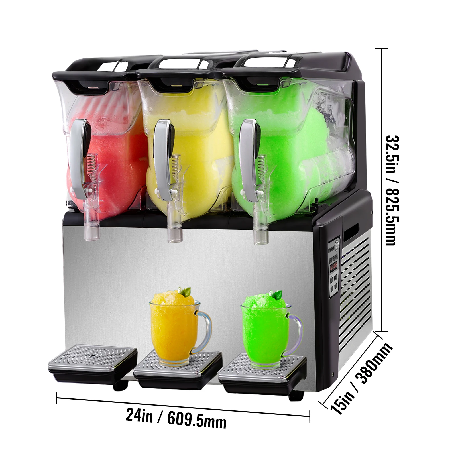 Slushie Machine Commercial Ice-Cool Juice Smoothie Slush Maker Frozen Drink Dispenser Vending Machine for Home