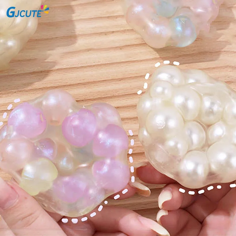 

Stress Relief Squeeze Pearl Balls Stress Ball Fidget Toy Glazed Beads Vent Ball Pearl Balls Party Kids Fidgeting Girl Baby Toy