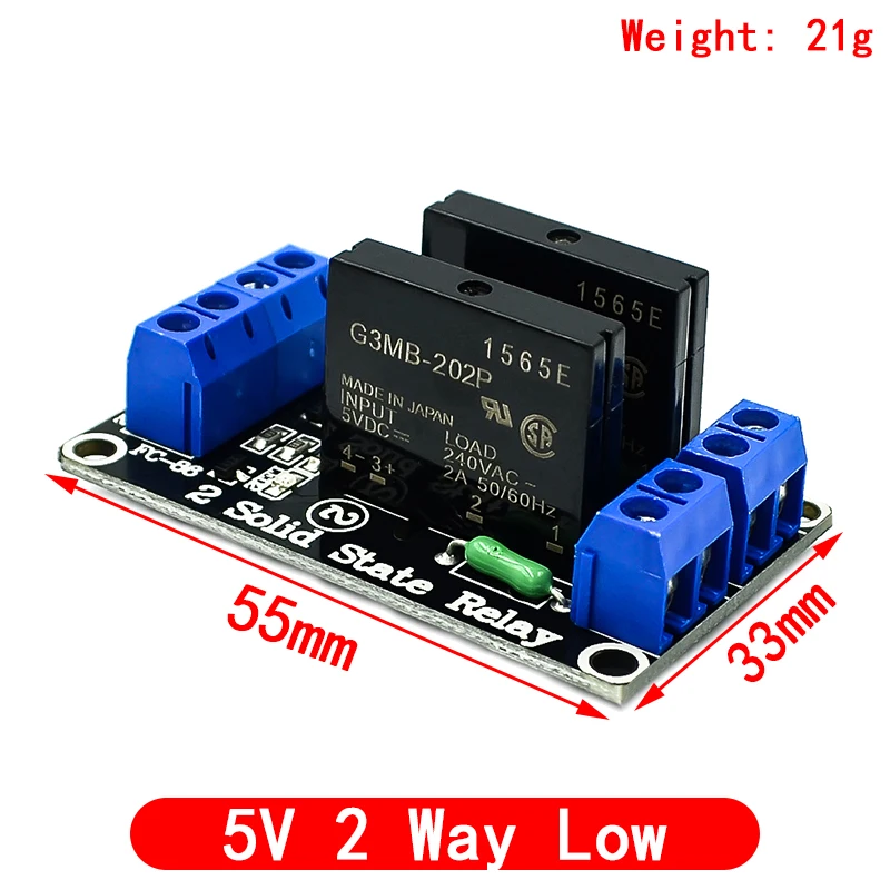 Relais 5V 1 2 4 8 canaux pour OMRON SSR, Module de relais à semi-conducteurs de haut et bas niveau 250V 2A pour Arduino