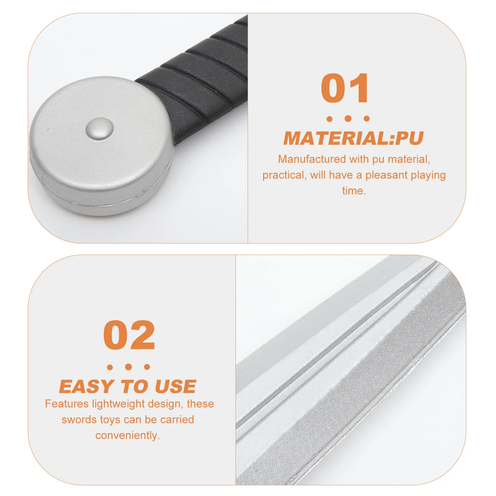 

PU Material Knight Sword Prop Halloween Cosplay Party Costume Accessory Safe Durable Exquisite Shape Interactive Gift