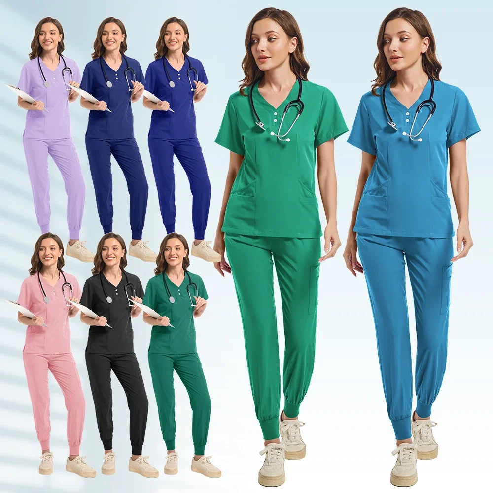 

Multicolor Clinical Workwear Pharmacy Dentistry Work Clothes Doctor Nurse Uniforms Hospital Surgery Top Pants Medical Scrubs Set