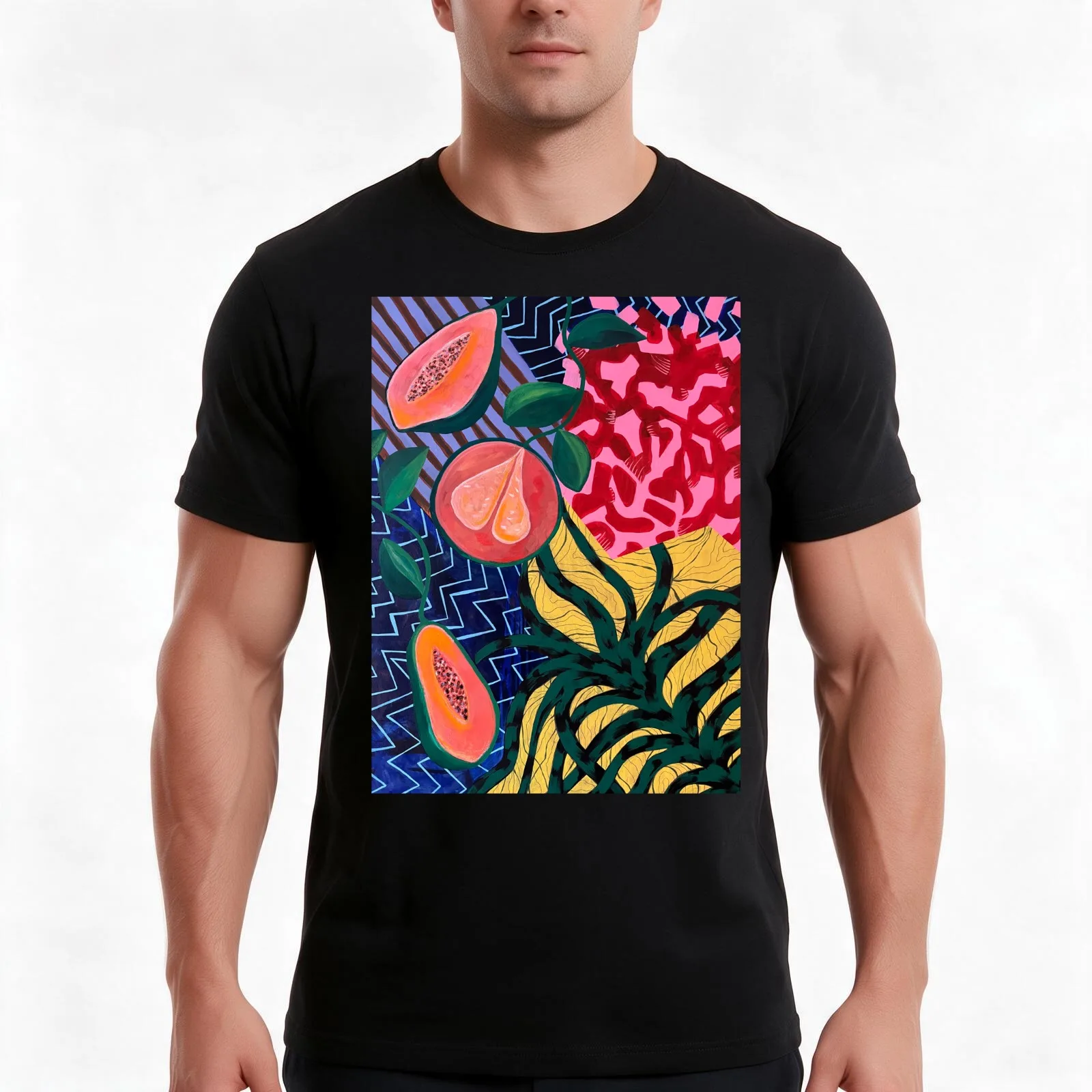 Jardin T-Shirt, Summer Casual Cotton Tee, Oversized Streetwear Tops, Vintage Graphic Print, Loose Fit Short Sleeve, 100% Cotton