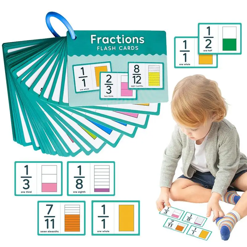 Fractions Flash Cards 35 Cards Studying Math Game Educational Math Flash Cards Math Learning Tool From 1 To 12 For School