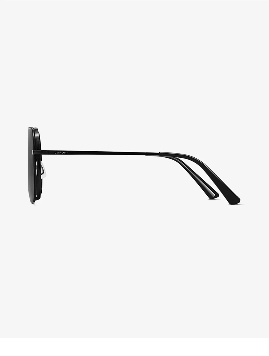 CAPONI Pilot Aviator Polarisierte Männer Sonnenbrille Klassische Doppel Brücke Designer Outdoor Sonnenbrille Anti Glare Schwarz Schatten CP35707 – Detail 16