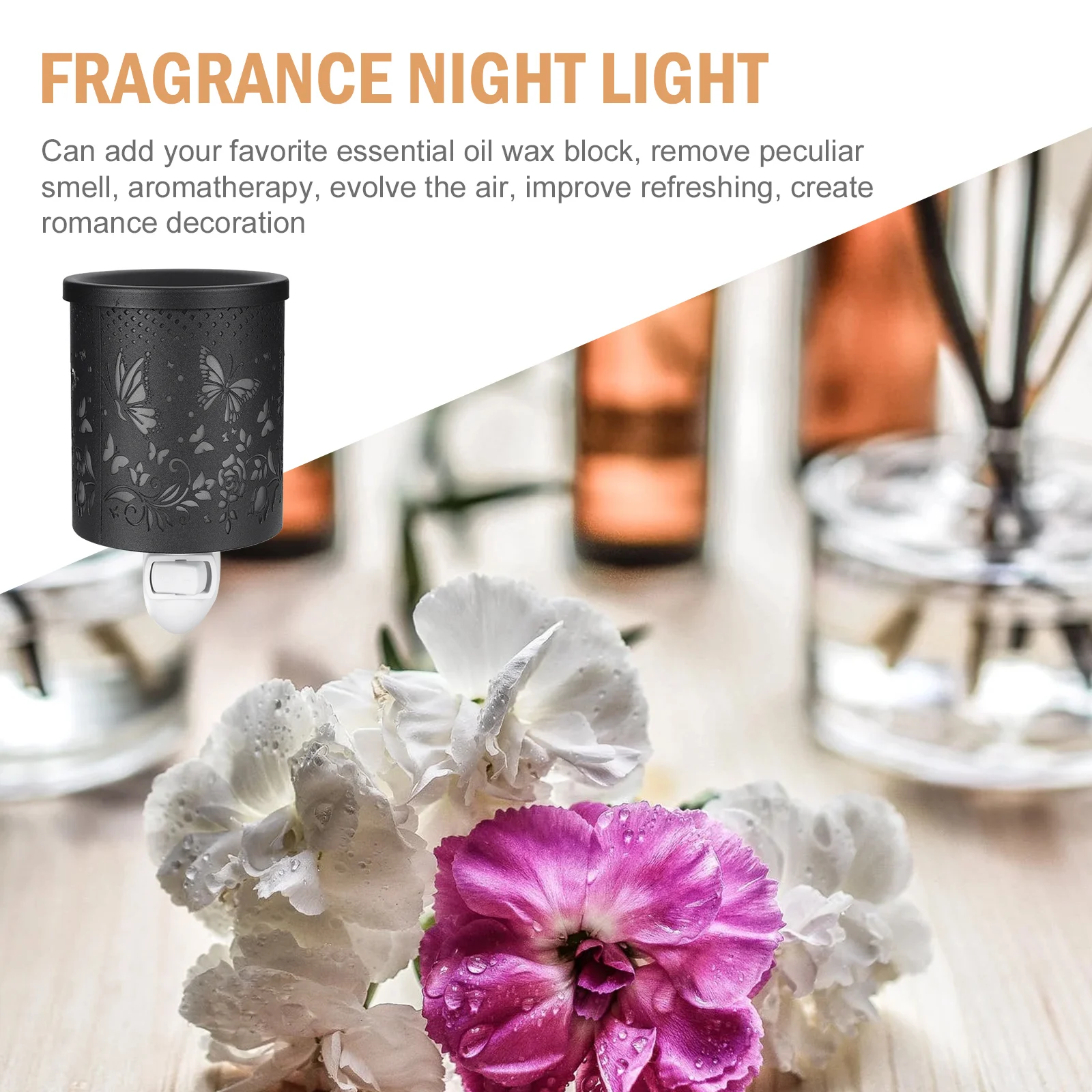 

1pc Artistic Aroma Night Lamp Wax Block Diffuser Wall Hanging Projector Fragrance Warmer Lamp For Bedroom Party Decor Gift