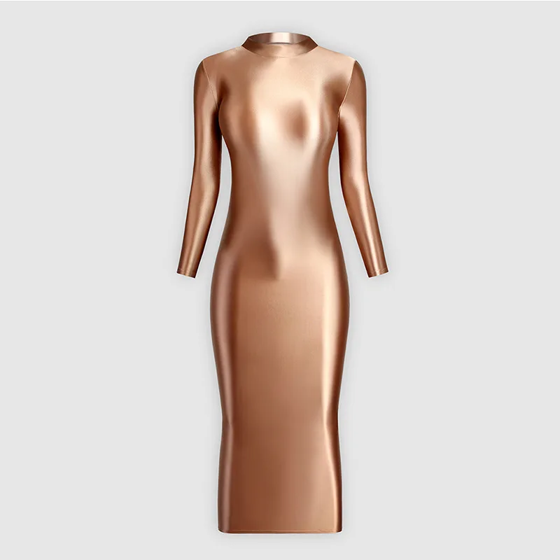 

Женское платье с длинным рукавом, эластичное, с блестящим покрытием, для йоги, фитнеса, танцев, спорта, удобное, дышащее, высокоэластичное, прочное.