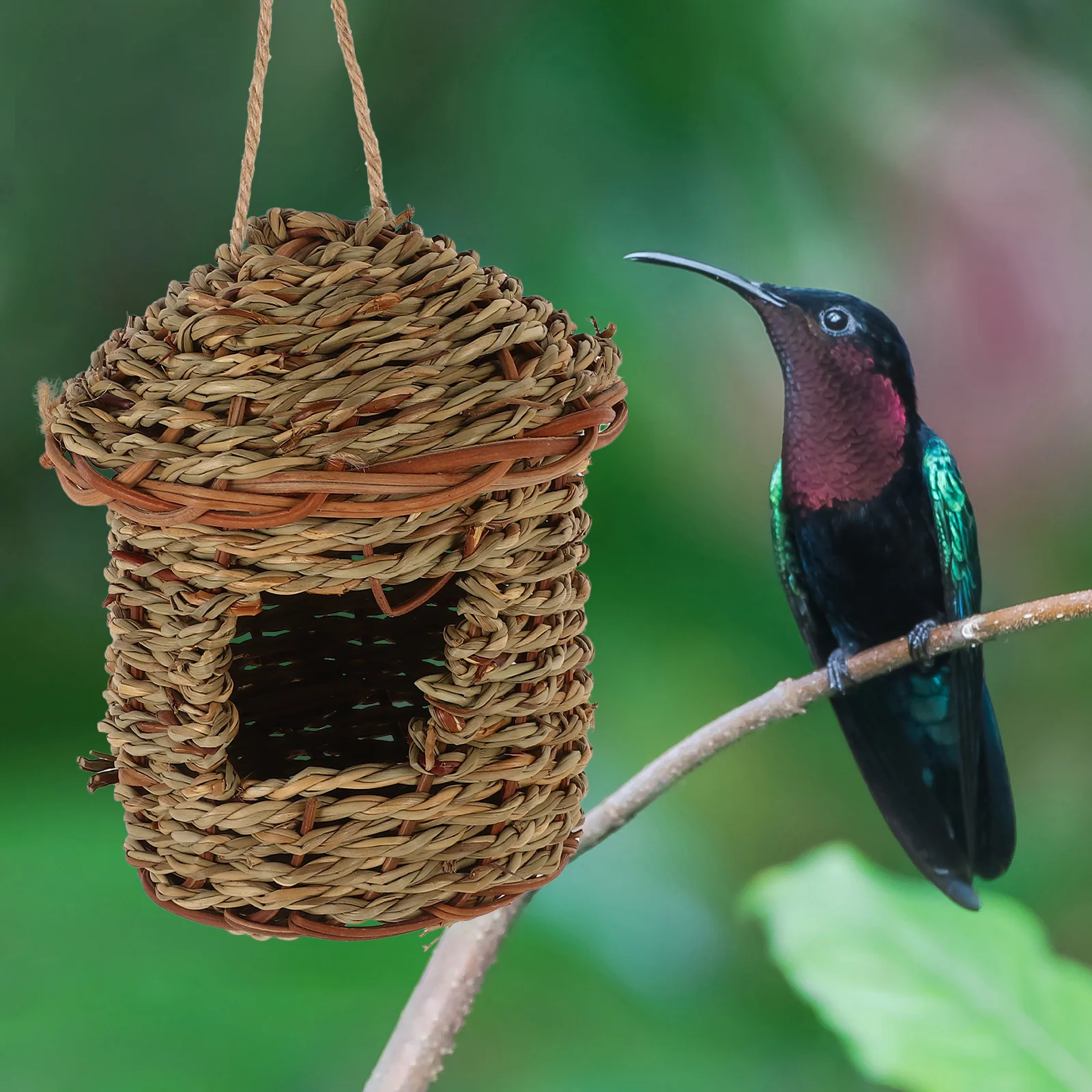 

Grass Woven Bird Nest For Parrot Pigeon Dove Breeding Natural Birdcage Accessories Home Decor Craft Ornament Outdoor Hanging