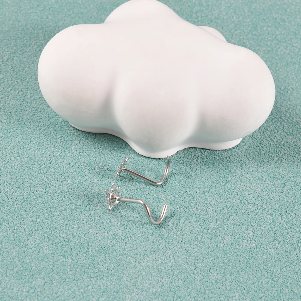 Surgical Steel Zircon S -Shaped Eye Flower Star Nose Stud Nose Bone Ring Nose Piercing Retainer Holder Body Jewelry