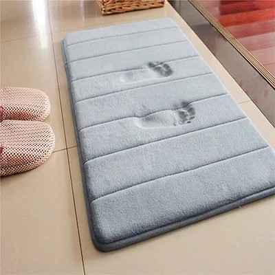 Home Bath Mat Coral Fleece Bathroom Carpet Water Absorption Non-slip Memory Foam Absorbent Washable Rug Toilet Floor Mat