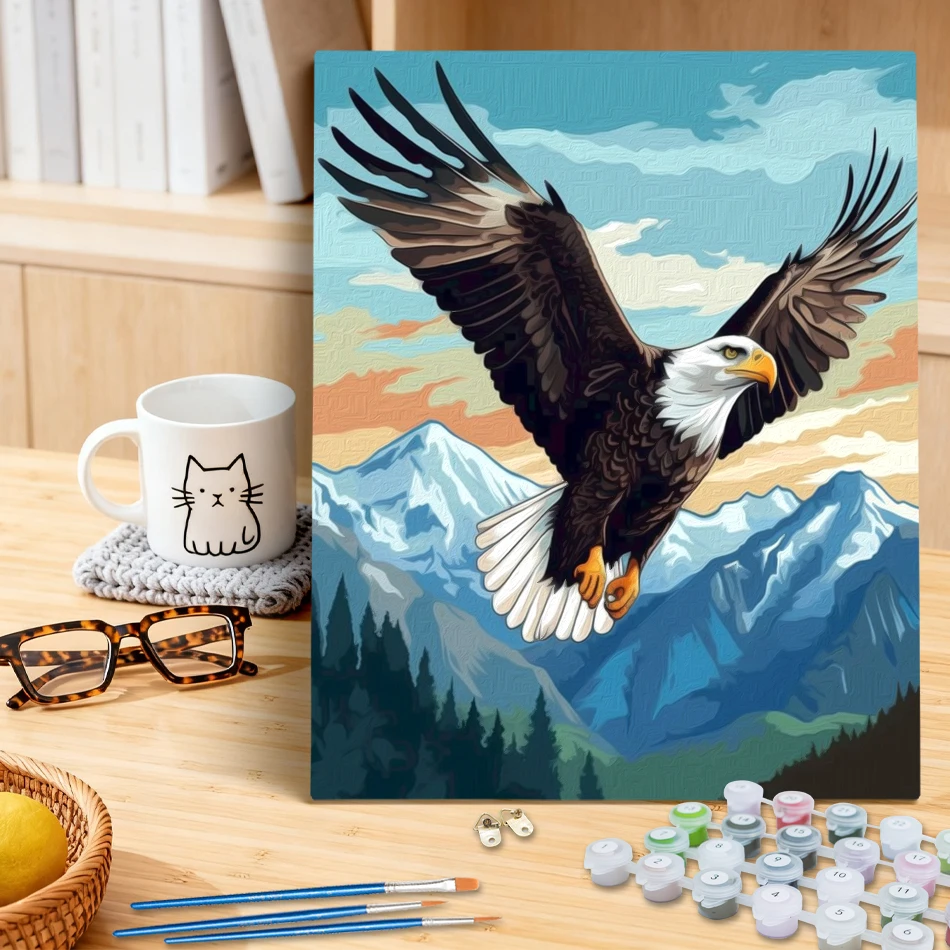 

RUOPOTY Painting By Numbers Animals Birds Acrylic Paints Drawing On Canvas Handmade Art Supplies Diy Set Picture Home Decoration