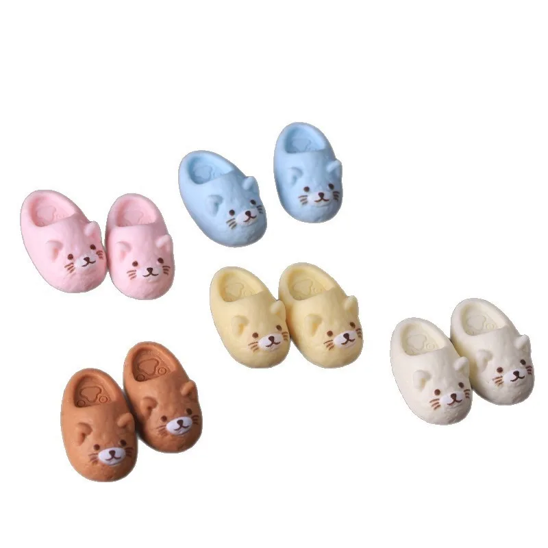 

10pcs Cute cat slippers DIY miniature dollhouse toy resin handmade accessories decorations