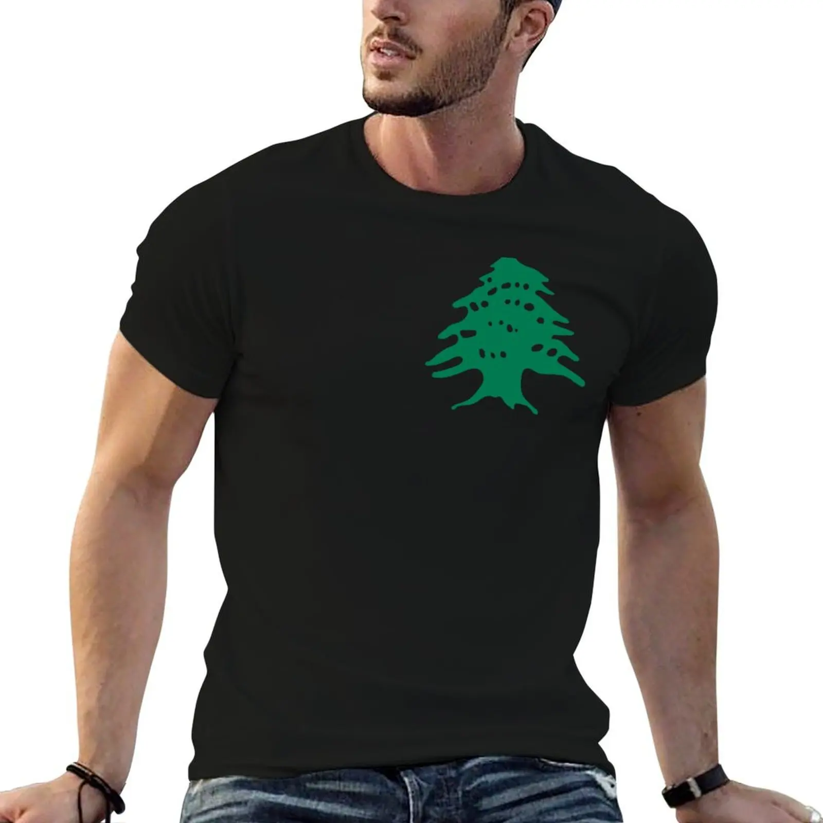 

lebanon cedar logo T-Shirt graphics vintage clothes tees blue archive clothing for men