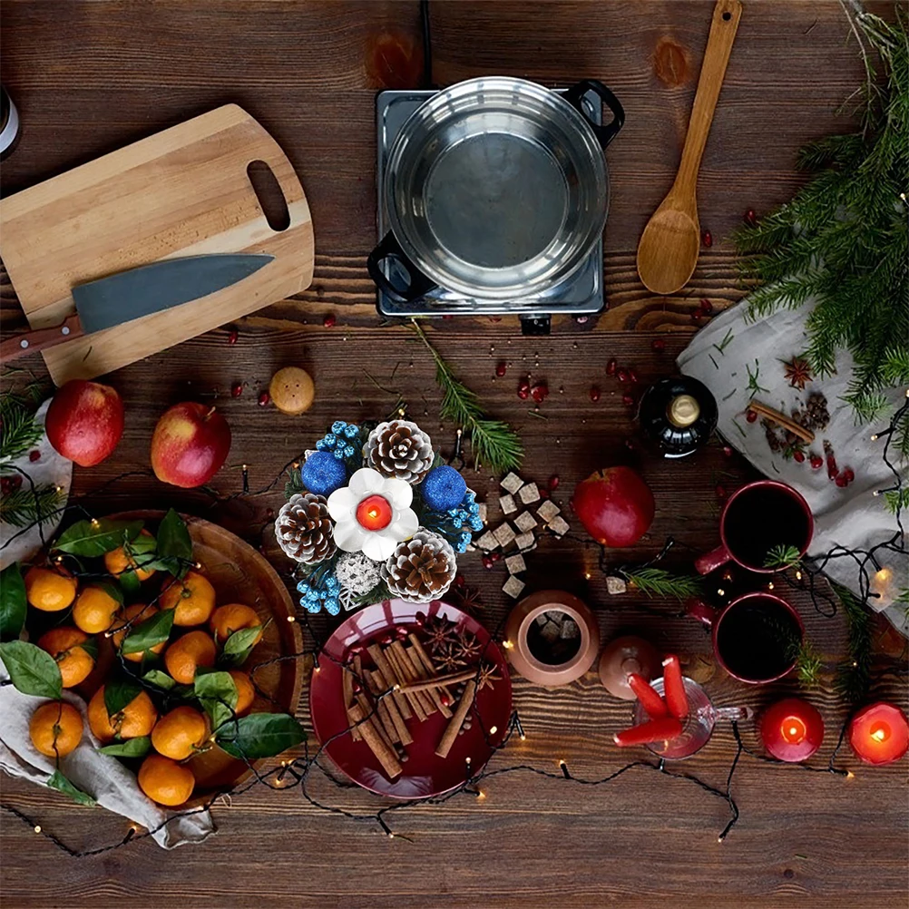 

3Pcs Home Candleholder Classic Fashionable Cup Strong Non-Deform Tabletop Stand for Christmas Dining Room Decor