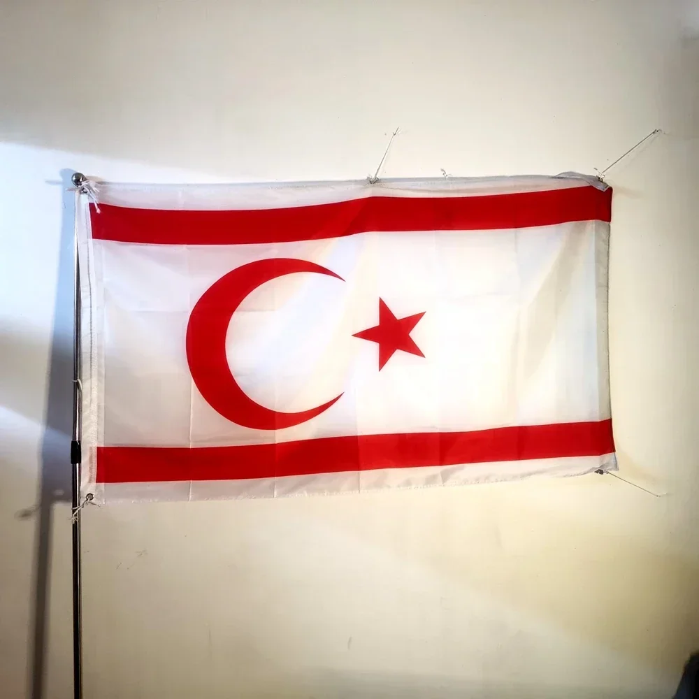 North Cyprus Flag Polyester Northern Cypriot Turkey For Decoration 90x150cm Polyester