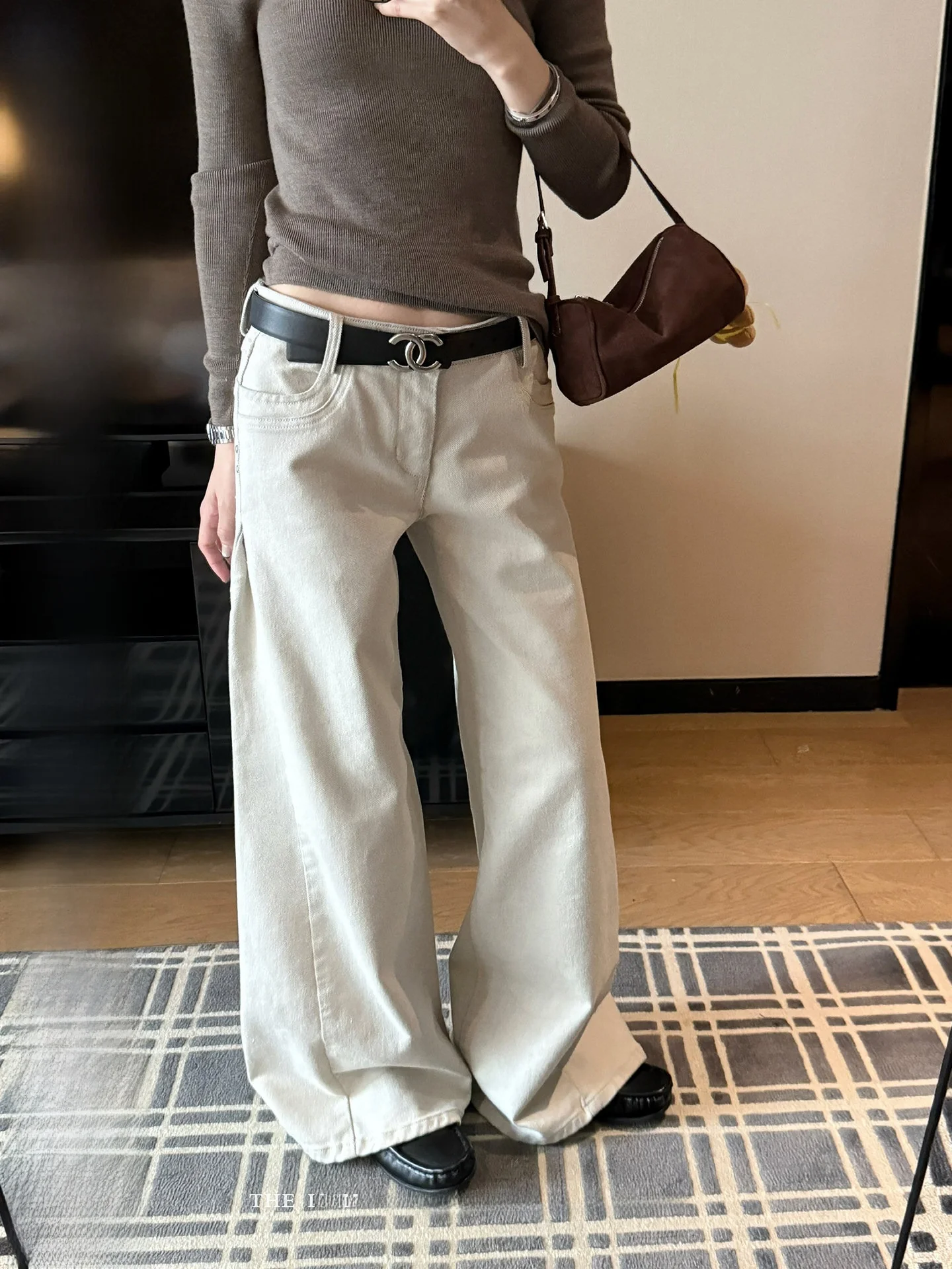 

Loose Wide Leg White Jeans Women's Low Waist Straight Leg Casual Long Pants Spring Fashion Korean Style Versatile Daily Wear