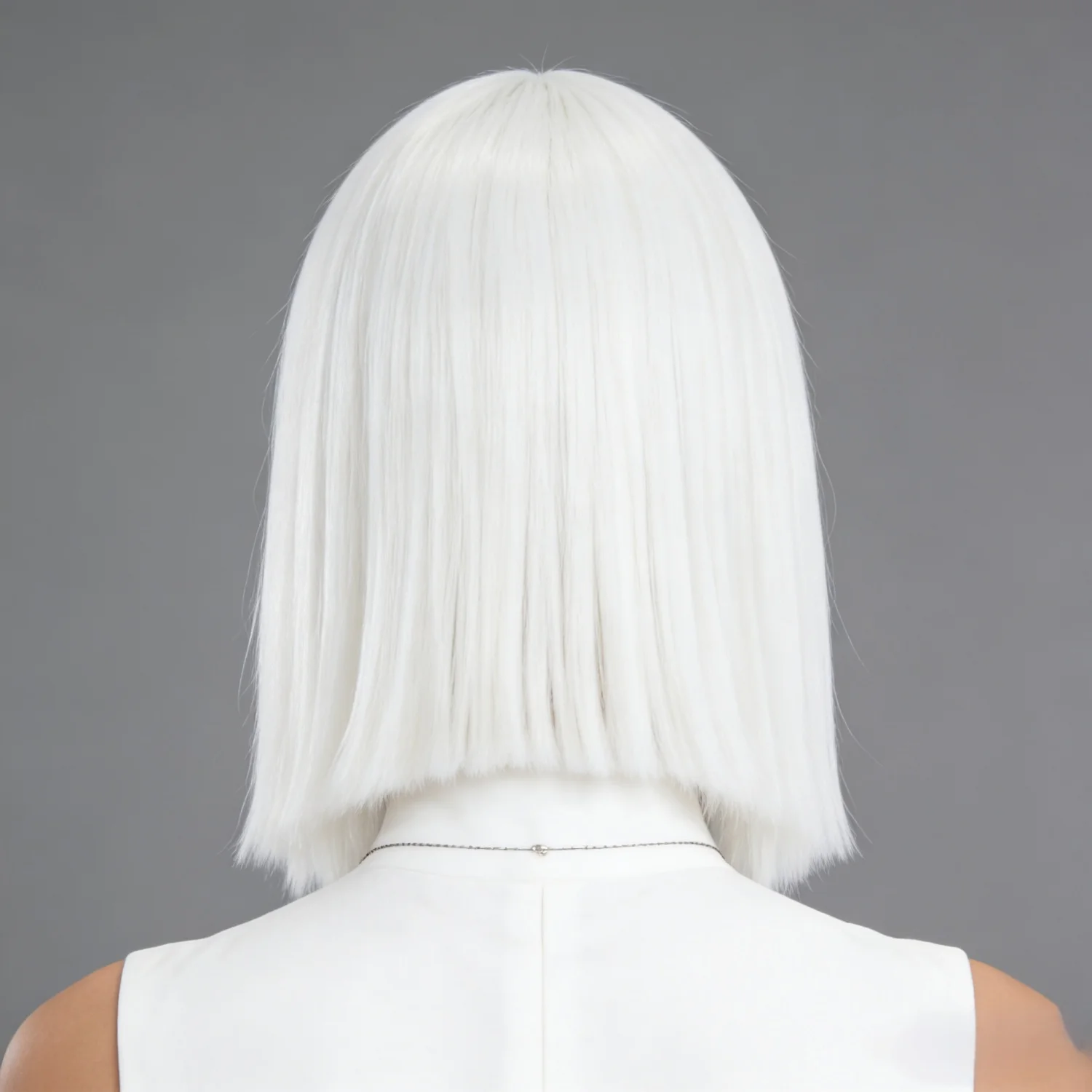 Straight Synthetic Hair Bob Wigs Cosplay White Wig Purple Short Black Wig With Bangs Party Female Layered Wigs