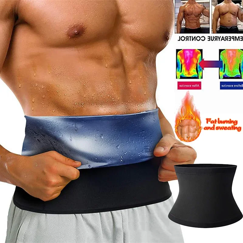 Sauna Waist Trainer Slimming Belt Men Gym Fitness Cincher Belly Control Corset Sweat Fat Burning Women Body Shaper Weight Loss