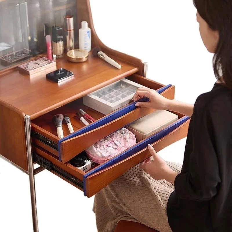 

Modern simple makeup table retro bedside storage cabinet integrated