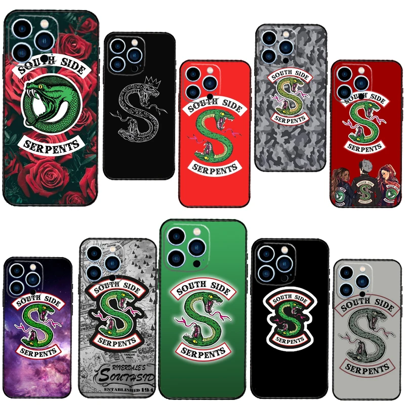 South Side Serpents Riverdale Case For iPhone 11 14 15 16 Plus Soft Phone Cover For iPhone XR X XS 12 13 Pro MAX Mini