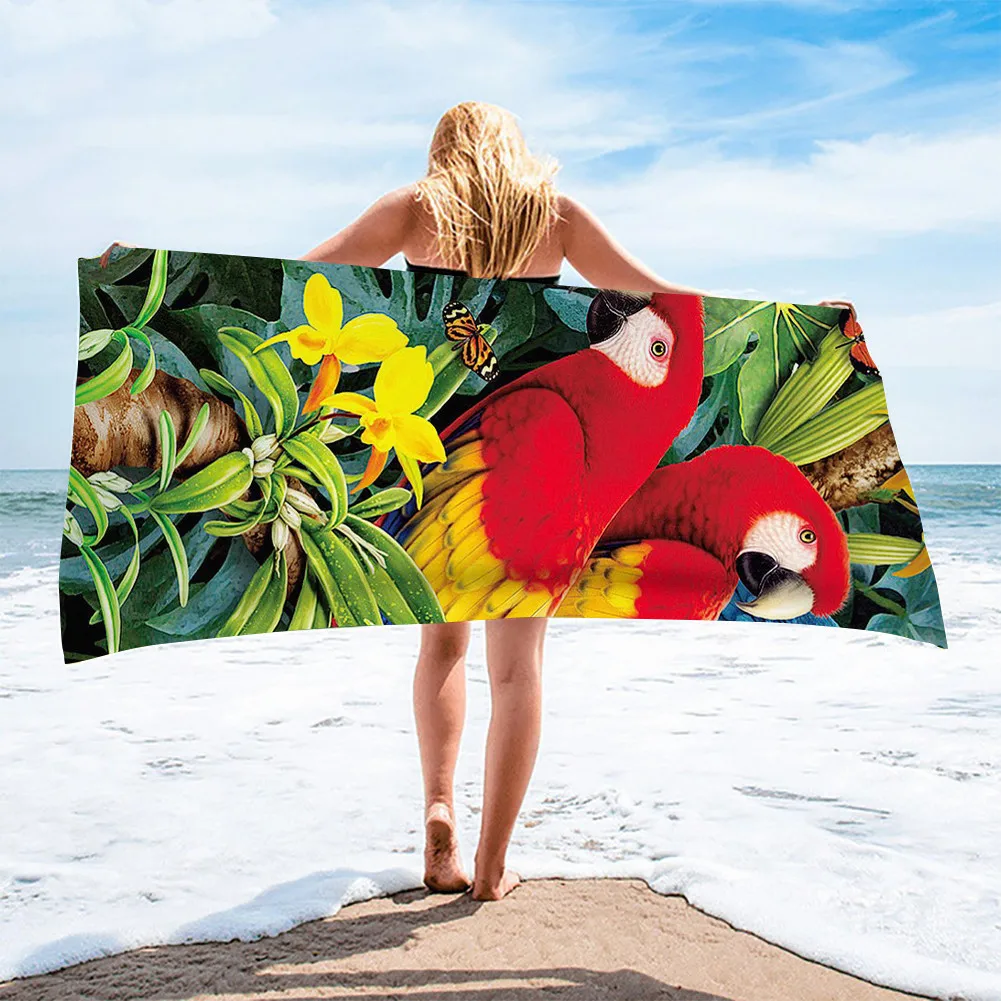 Parrot Pattern Beach Towel Color Bird for Adults Kids Large Soft Quick Dry Swimming Bath Towel Camping Tent Travel Towel Blanket