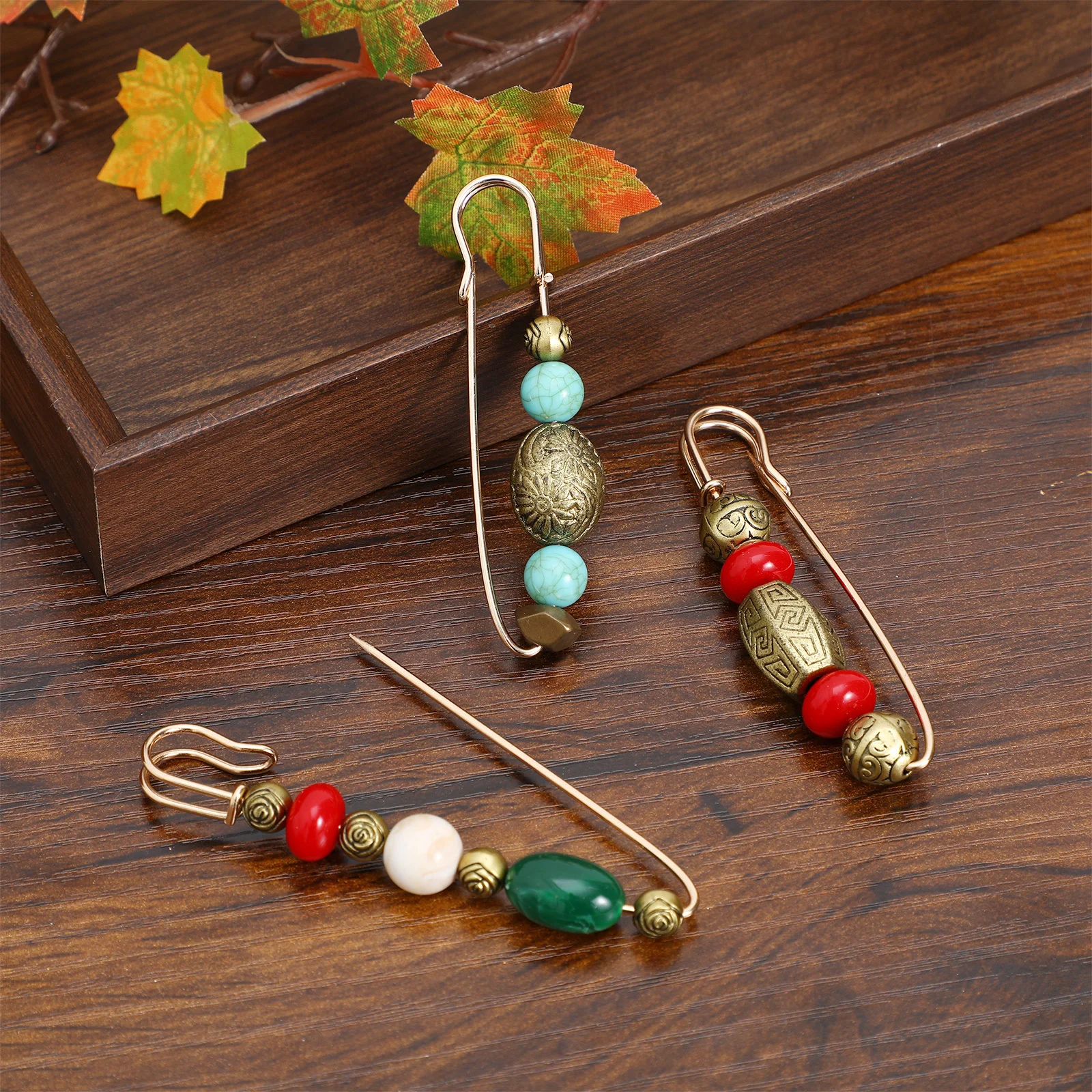 3 قطع خمر التلبيب دبوس سبيكة دبابيس دائم النساء الصدار دبابيس لارتداء اليومي حزب الأعمال خمر بروش