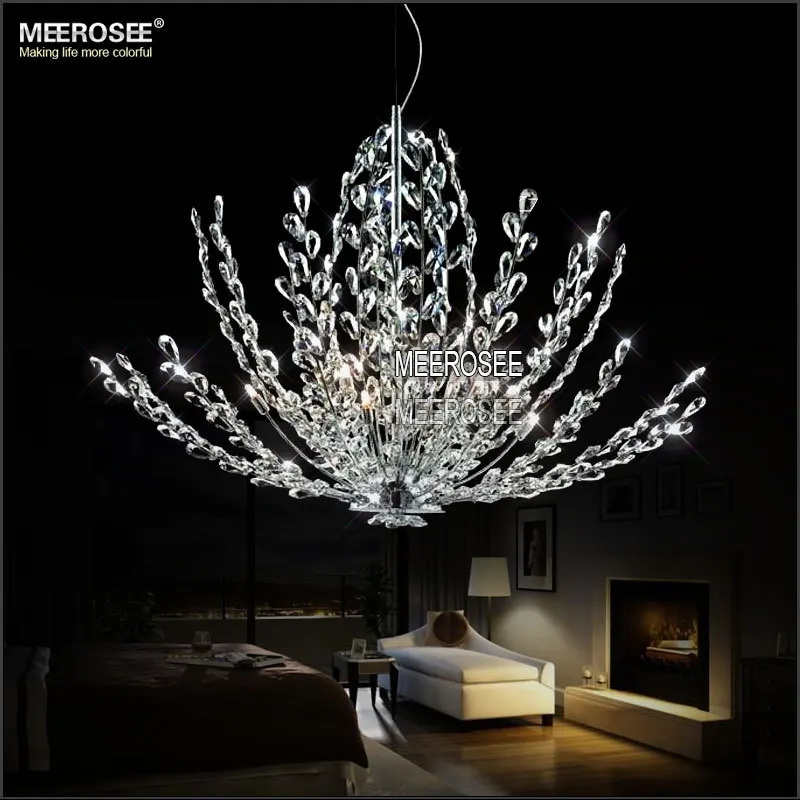 

Modern Crystal Chandelier Light Fixture Vintage Floral French Pendant Lustre Hanging Lamp Suspension Light MD2367