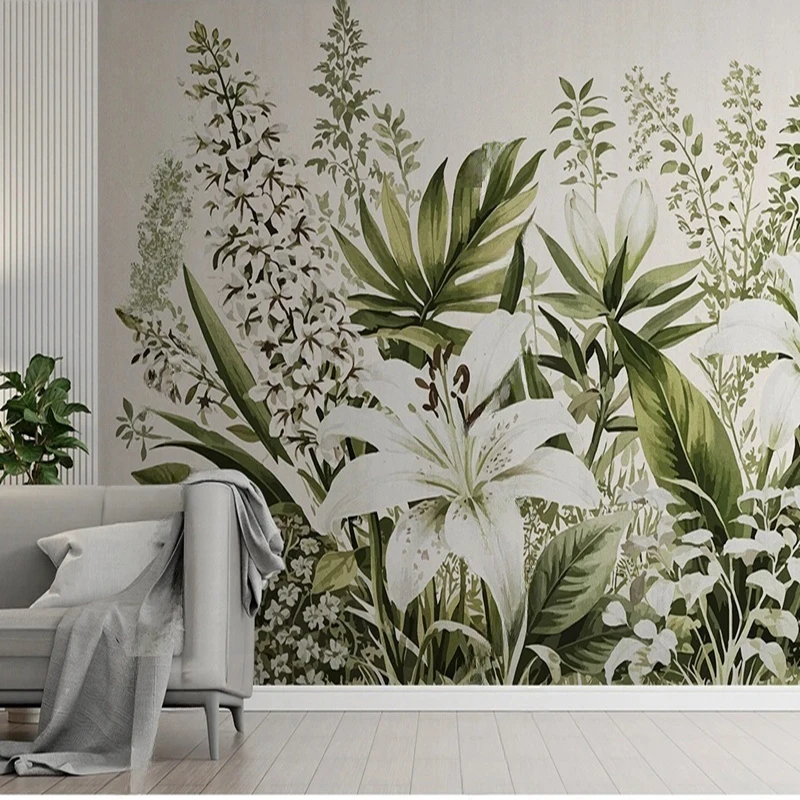 MU8352 Photo Wallpaper 3D Hand Painted Nordic Landscape Forest Mural For Living Room Bedroom Study Waterproof Stickers Decor