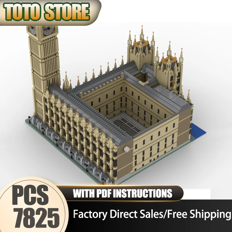 

Moc Building Blocks Famous Buildings in London- Extended Version Technology Brick DIY Assembly Construction Toy Holiday Gifts