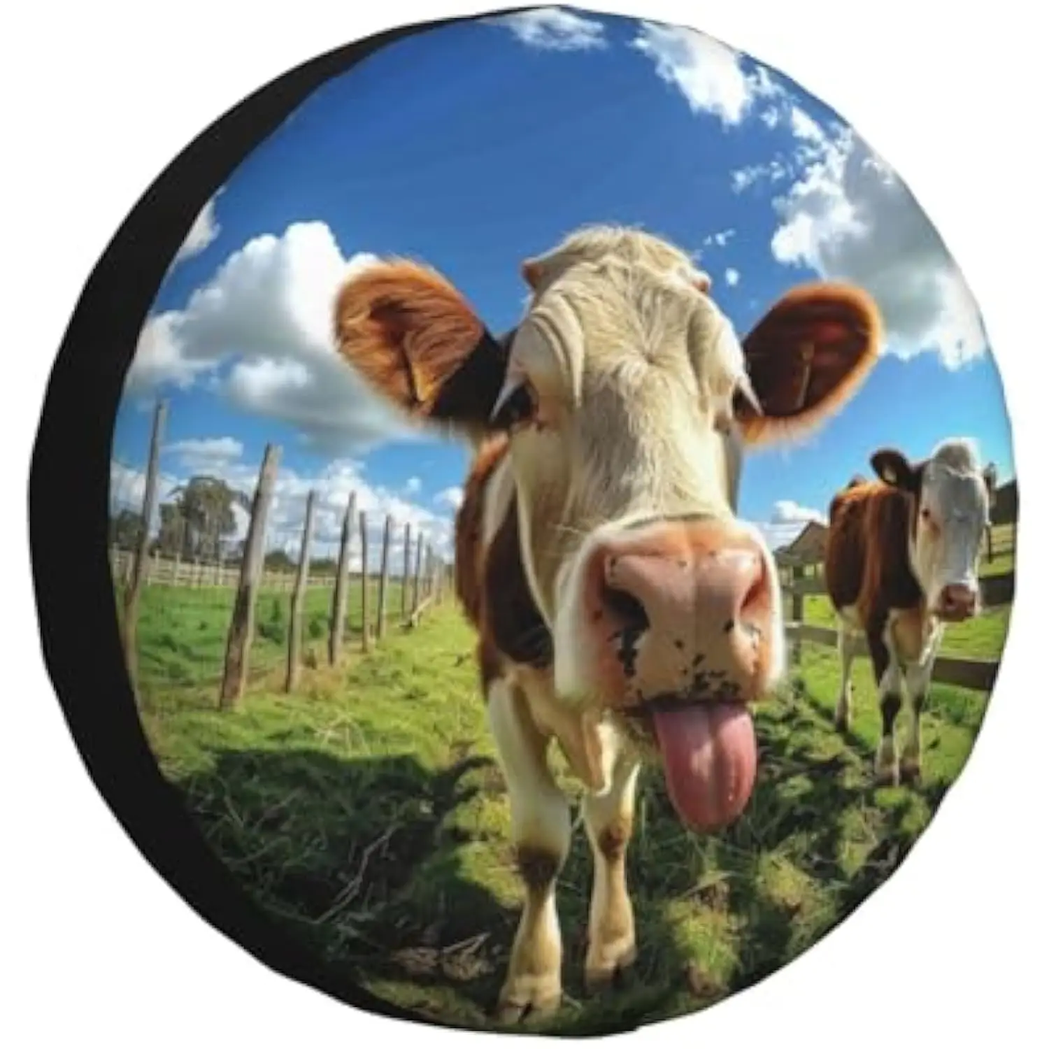 

Забавный чехол для запасного колеса с изображением коровы, водонепроницаемый, из полиэстера, универсальный, подходит для автодомов, внедорожников и грузовиков