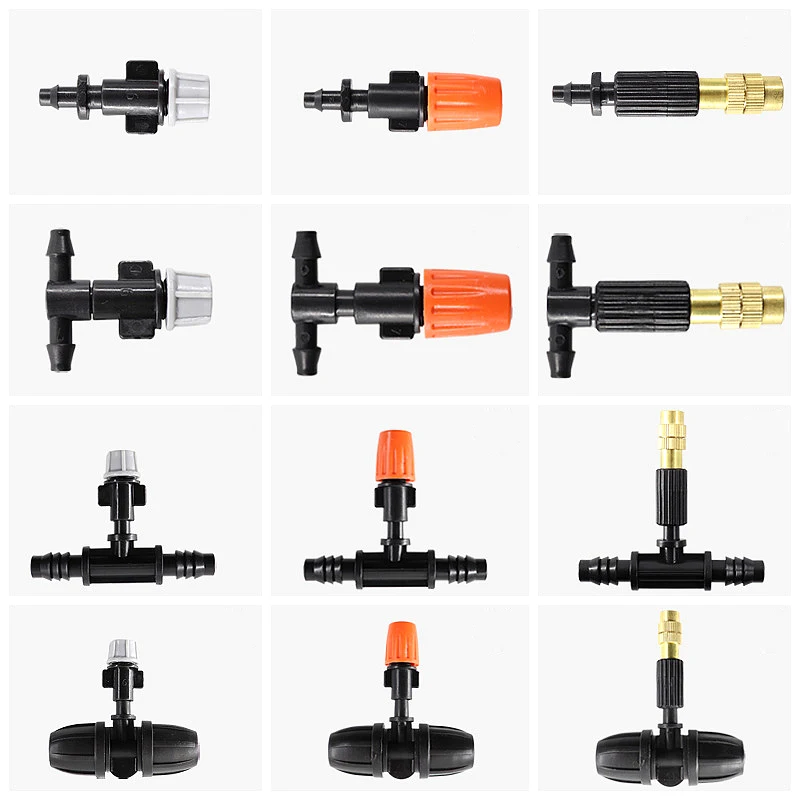 

5Pcs Garden Irrigation Atomizing Sprinkler Head Courtyard Lawn Adjustable Watering Sprinkler Connect 4/7mm 8/12mm Hose Sprinkler