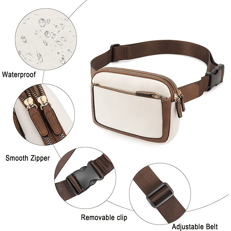 Waist Belt Bags For Women Crossbody Waist Bag Adjustable Strap Vegan PU Leather Women Messenger Handbag