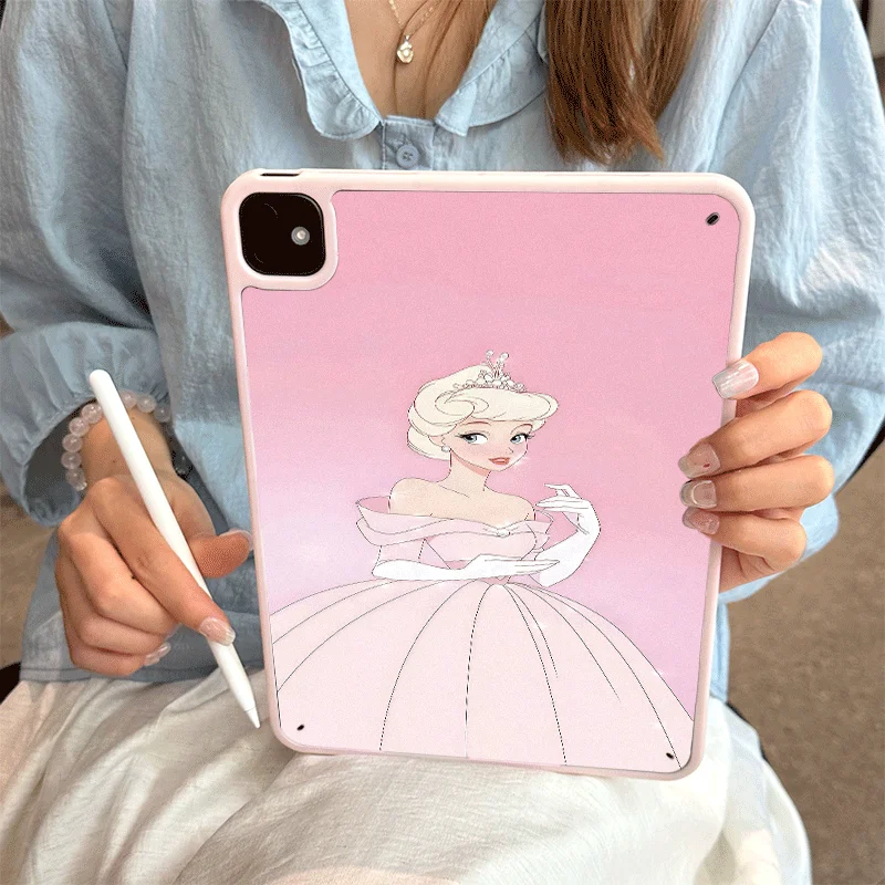 

Disney Cinderella Princess Tablet Case with Pen Slot For iPad Mini 4/5/6/7 7.9/8.3in iPad 5/6/Air1/2 2017/2018 9.7in Child Cover