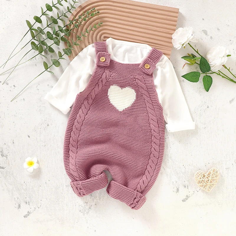 Baby Romper Knit Newborn Girl Boy Jumpsuit Outfit Sleeveless Summer Infant Kid Clothes Cute Loving Onesies Autumn 0-18M Playsuit