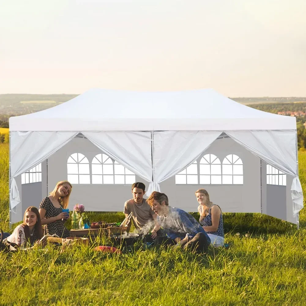 

Awnings, Folding Tents for Parties, Heavy Duty Gazebos with Removable Sidewalls and Wheeled Bag Waterproof,Awnings