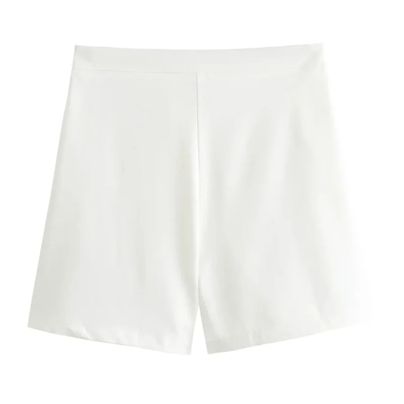 Pantaloncini da donna TRAF pantaloncini bianchi a vita alta per donna 2024 Summer Office Wear pantaloncini neri larghi pantaloni corti larghi casuali