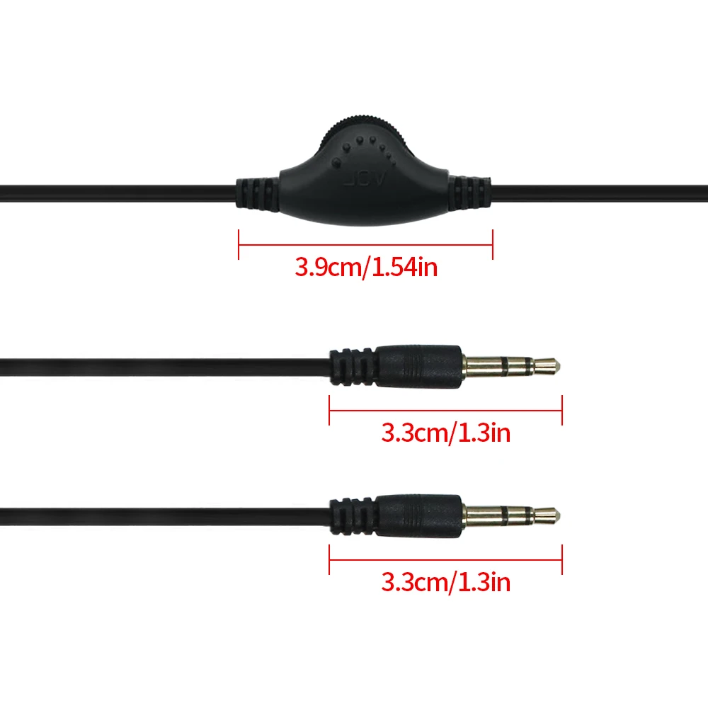 3.5mm Jack AUX Male to 3.5 mm Male Adapter Extension Cable M/F Audio Stereo Cord with Volume Control Earphone Headphone